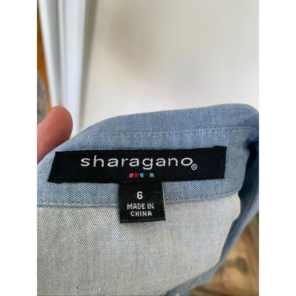 Sharagano Chambray Shirt Dress - Picture 4 of 7